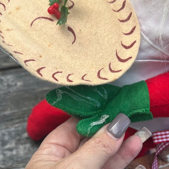 Vintage 1994 Annalee Santa Chef Hat Pie #5632 18" Tags Gingerbread Man - Picture 9 of 13